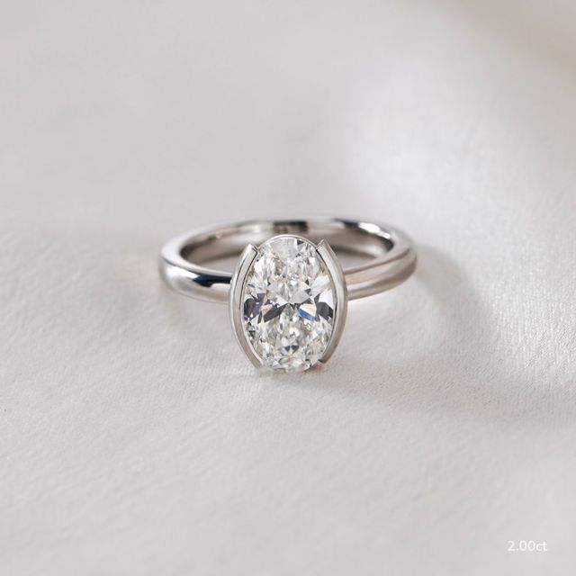 Avian White Gold Bezel Engagement Ring