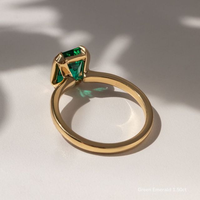 Avian Yellow Gold Bezel Set Modern Engagement Ring