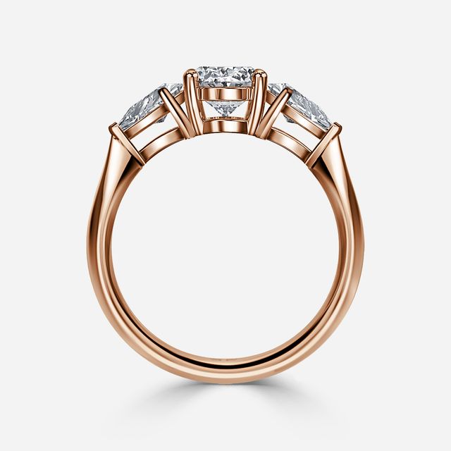 Anam Cara Rose Gold Trilogy Engagement Ring
