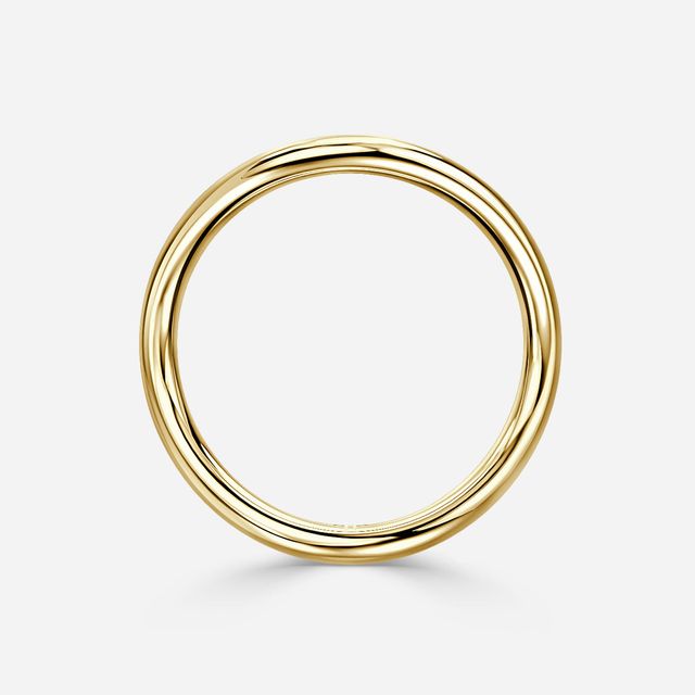 Flow V1 Yellow Gold Curved Wedding Ring