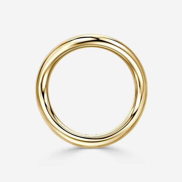 Flow V2 Yellow Gold Curved Wedding Ring