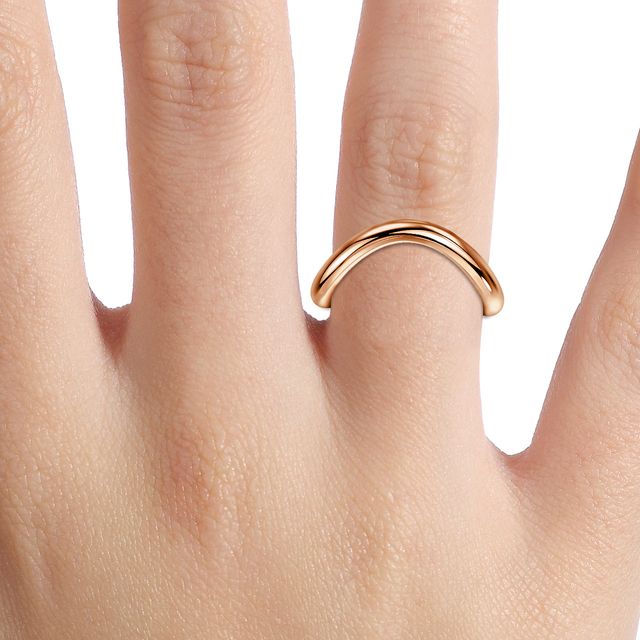 Flow V2 Rose Gold Curved Wedding Ring
