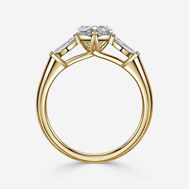Leela Yellow Gold Trilogy Engagement Ring