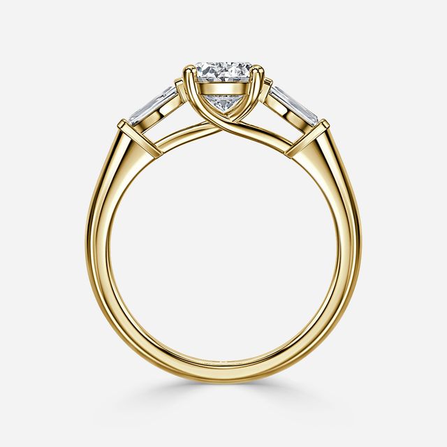 Leela Yellow Gold Trilogy Engagement Ring