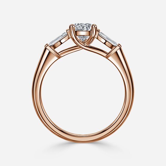 Leela Rose Gold Trilogy Engagement Ring