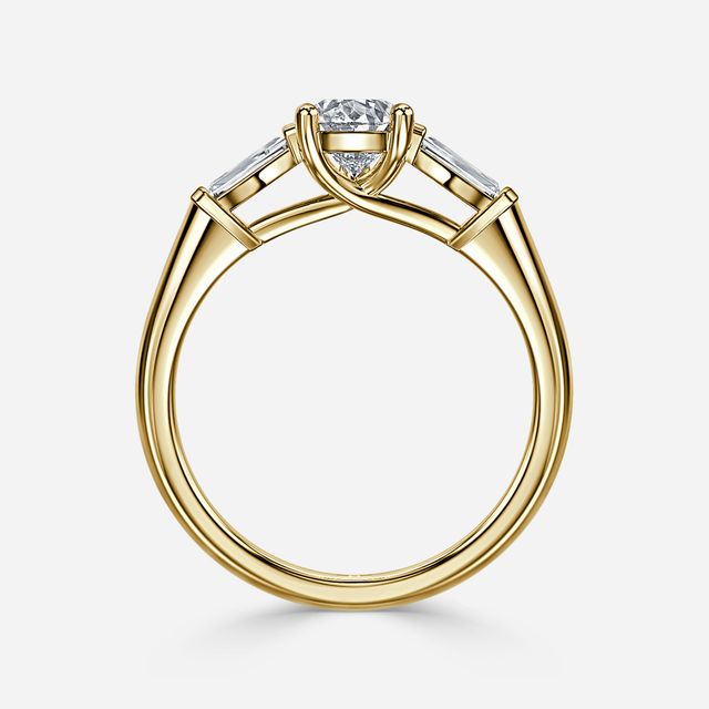 Leela Yellow Gold Trilogy Engagement Ring