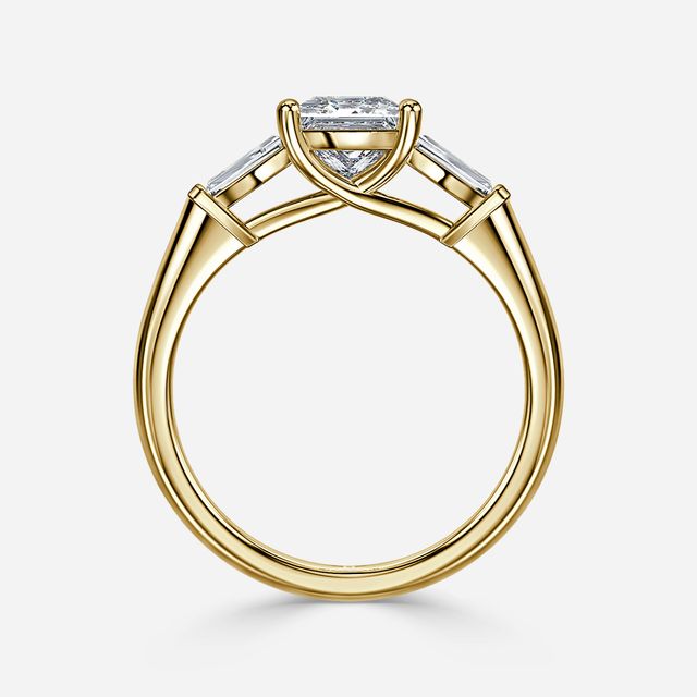 Leela Yellow Gold Trilogy Engagement Ring