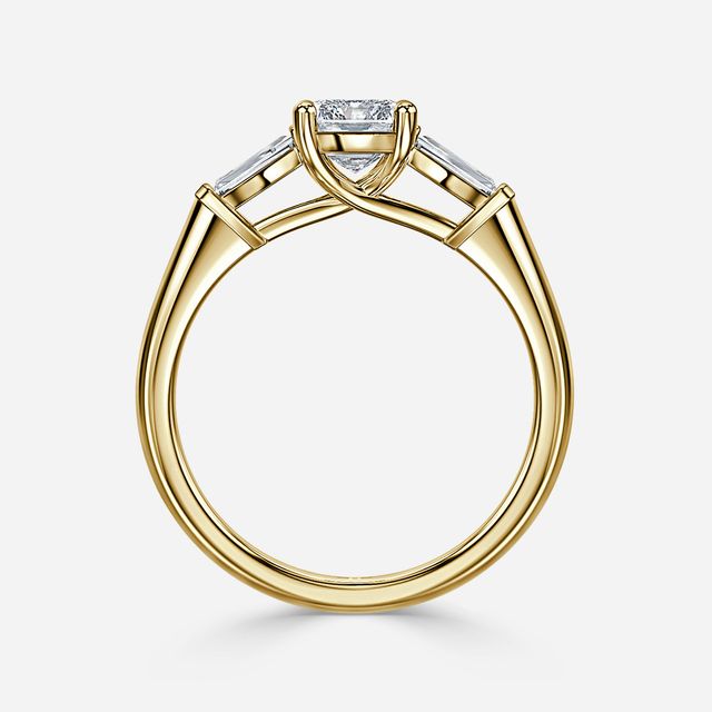 Leela Yellow Gold Trilogy Engagement Ring