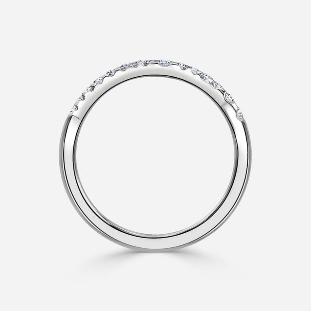Nouveau Platinum Curved Diamond Wedding Ring