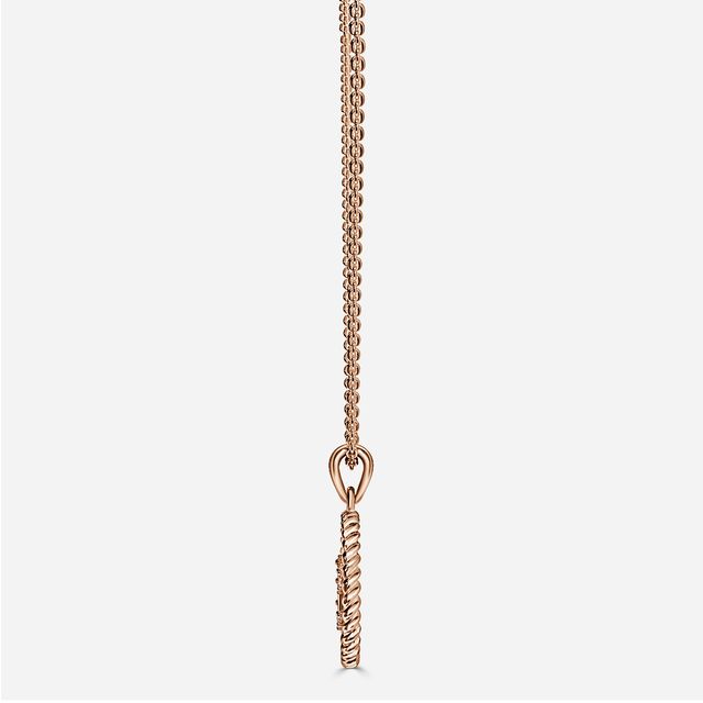 Rose Gold Aquarius Diamond Star Sign Coin Necklace