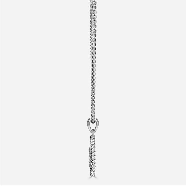 White Gold Aquarius Diamond Star Sign Coin Necklace