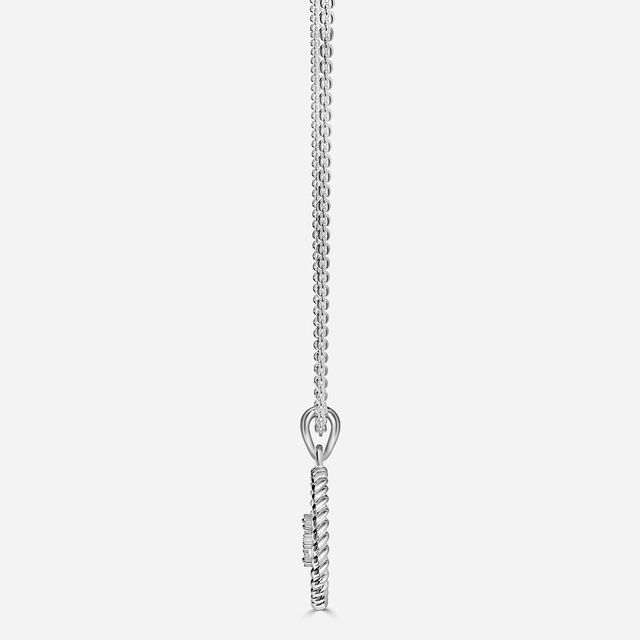 White Gold Aries Diamond Star Sign Coin Necklace