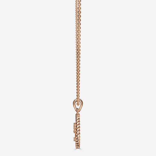 Rose Gold Cancer Diamond Star Sign Coin Necklace