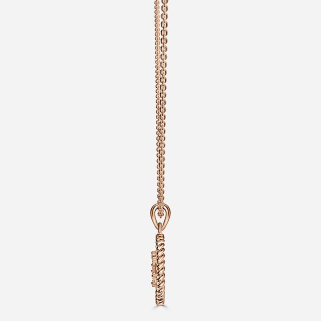 Rose Gold Capricorn Diamond Star Sign Coin Necklace