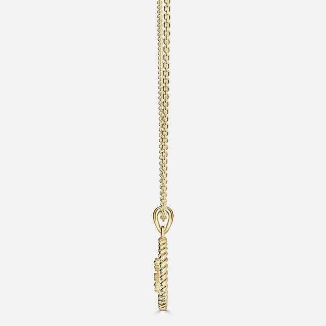 Yellow Gold Gemini Diamond Star Sign Coin Necklace