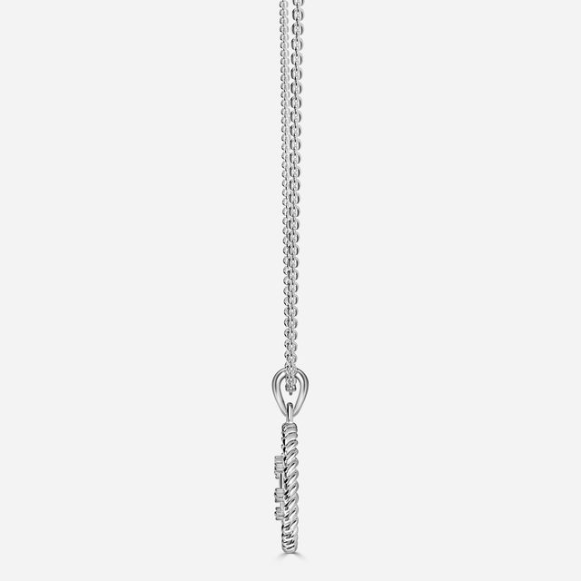 White Gold Leo Diamond Star Sign Coin Necklace
