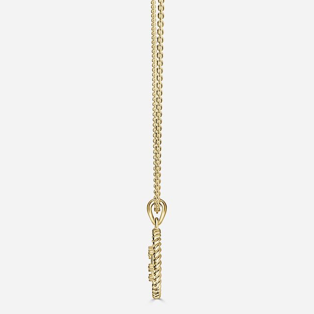 Yellow Gold Leo Diamond Star Sign Coin Necklace