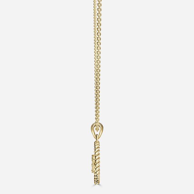 Yellow Gold Libra Diamond Star Sign Coin Necklace