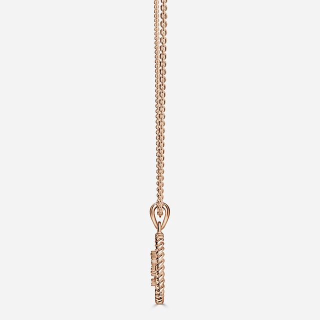Rose Gold Pisces Diamond Star Sign Coin Necklace
