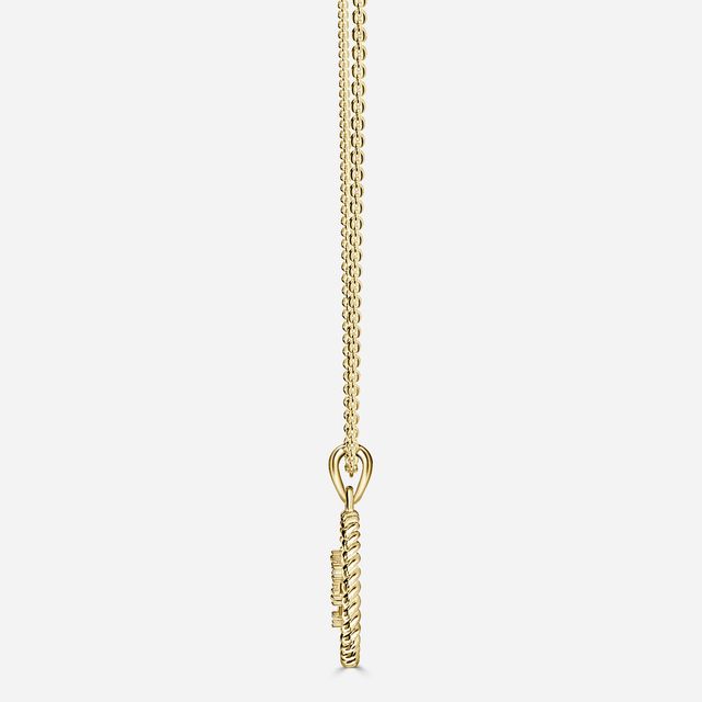 Yellow Gold Pisces Diamond Star Sign Coin Necklace