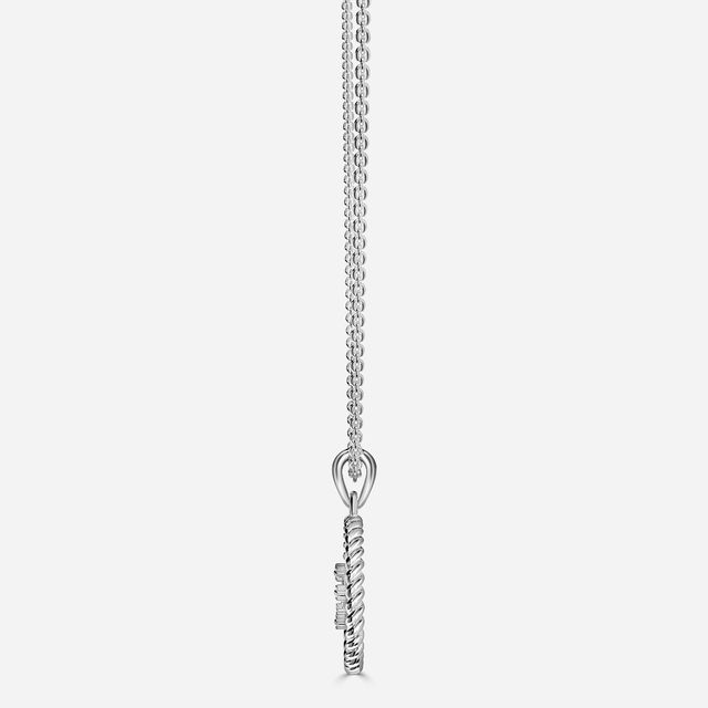 White Gold Sagittarius Diamond Star Sign Coin Necklace