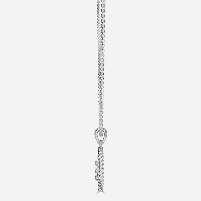 White Gold Scorpio Diamond Star Sign Coin Necklace