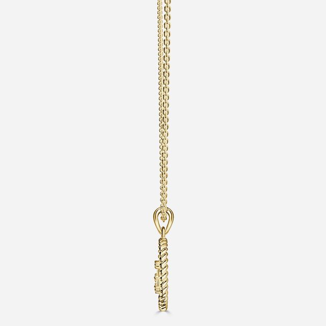Yellow Gold Scorpio Diamond Star Sign Coin Necklace