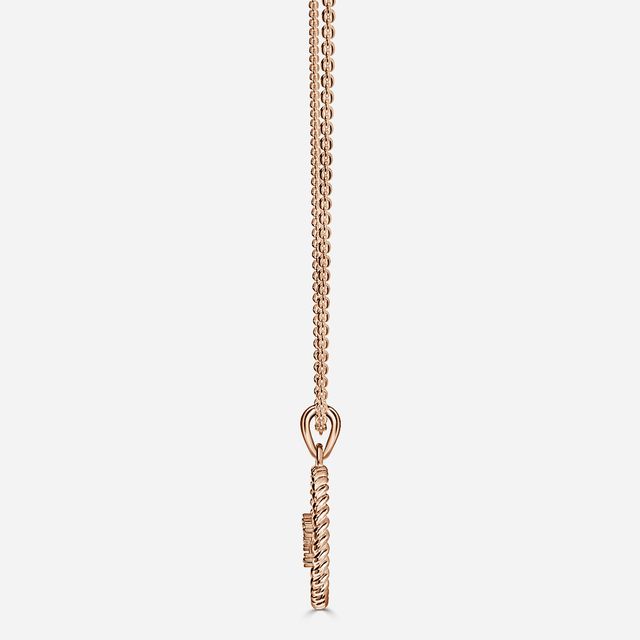 Rose Gold Taurus Diamond Star Sign Coin Necklace
