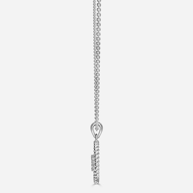 White Gold Taurus Diamond Star Sign Coin Necklace
