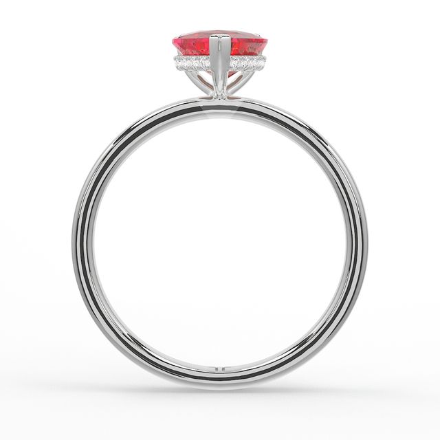 1.00ct Lab-Grown Heart Ruby Kate Platinum Hidden Halo Engagement Ring