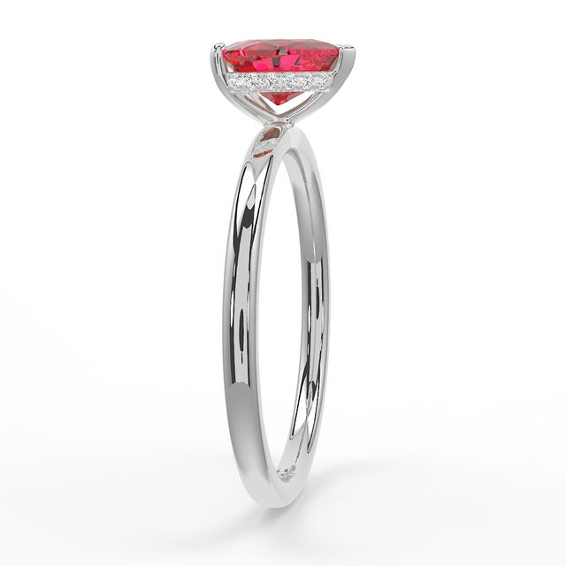 1.00ct Lab-Grown Heart Ruby Kate Platinum Hidden Halo Engagement Ring