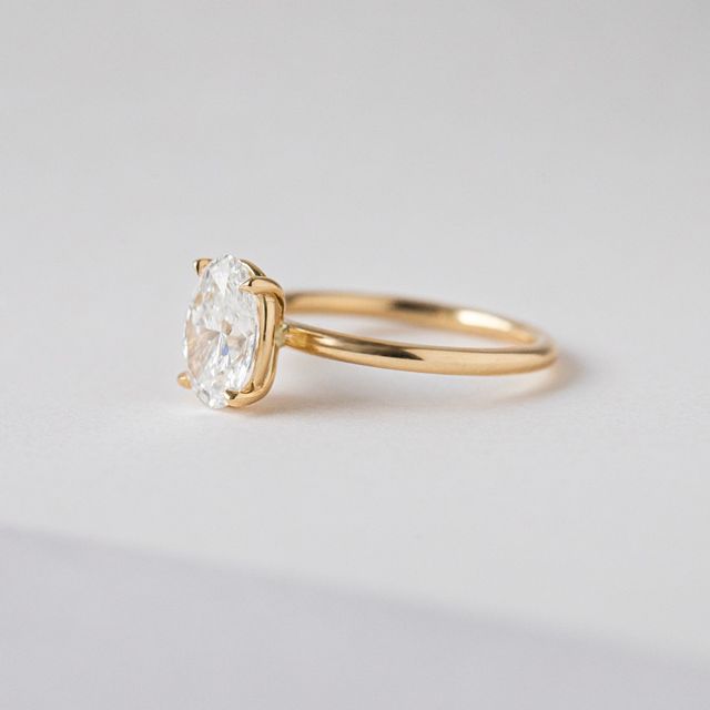 2.00ct Chelsea Yellow Gold Solitaire Engagement Ring Oval Lab Diamond