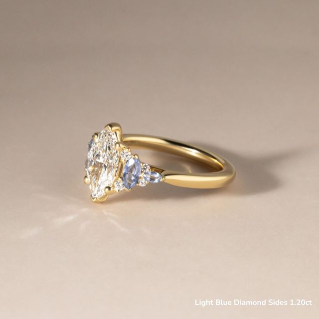 Lucia Yellow Gold Trilogy Engagement Ring