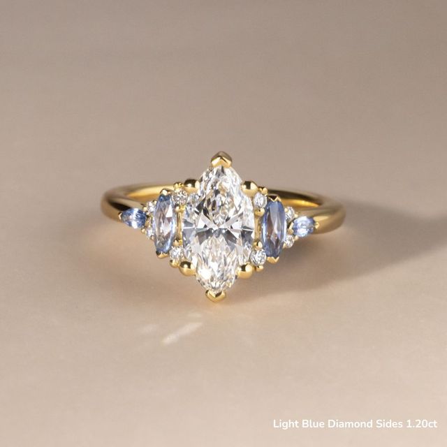 Lucia Yellow Gold Trilogy Engagement Ring