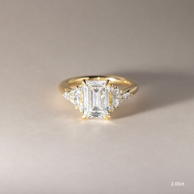 Lucia Yellow Gold Trilogy Engagement Ring