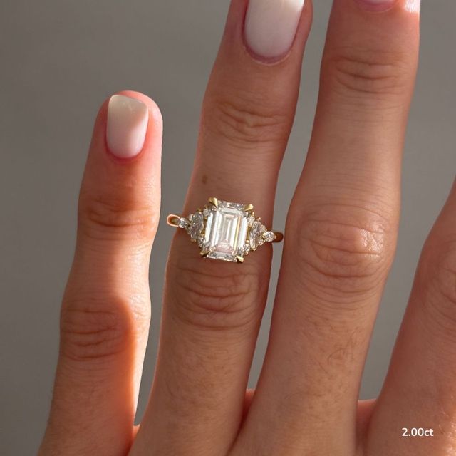 Lucia Yellow Gold Trilogy Engagement Ring