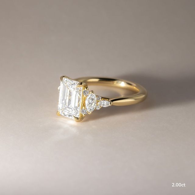 Lucia Yellow Gold Trilogy Engagement Ring