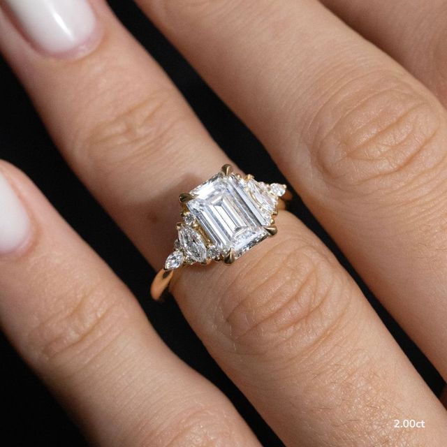 Lucia Yellow Gold Trilogy Engagement Ring