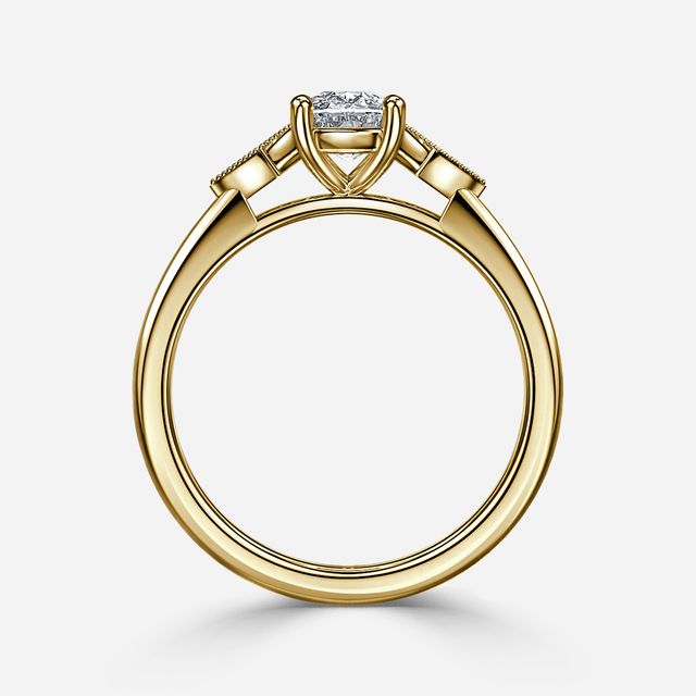 Athira Yellow Gold Vintage Engagement Ring