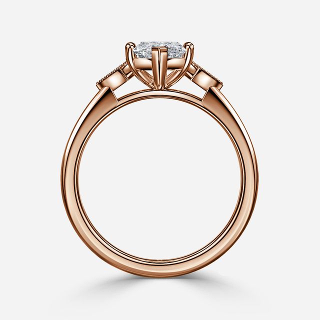 Athira Rose Gold Vintage Engagement Ring