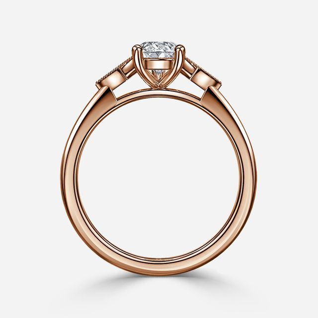 Athira Rose Gold Vintage Engagement Ring