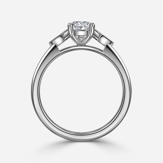 Athira Platinum Vintage Engagement Ring