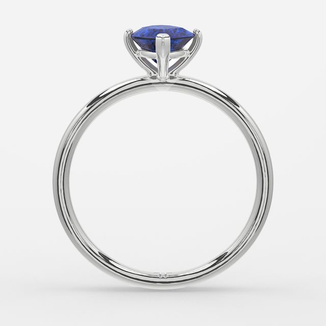1.00ct Lab Grown Marquise Blue Sapphire Chelsea White Gold Solitaire Engagement Ring