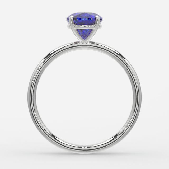 1.00ct Lab Grown Oval Blue Sapphire Chelsea Platinum Solitaire Engagement Ring