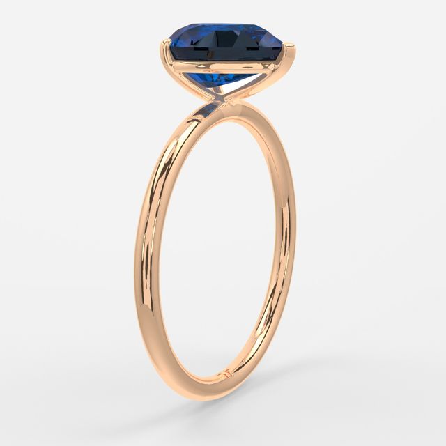 1.00ct Lab Grown Pear Blue Sapphire Chelsea Rose Gold Solitaire Engagement Ring