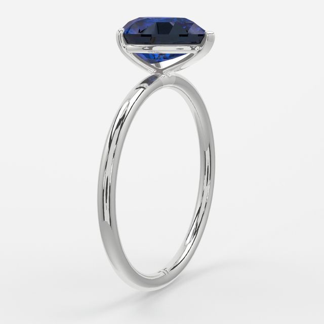 1.00ct Lab Grown Pear Blue Sapphire Chelsea White Gold Solitaire Engagement Ring