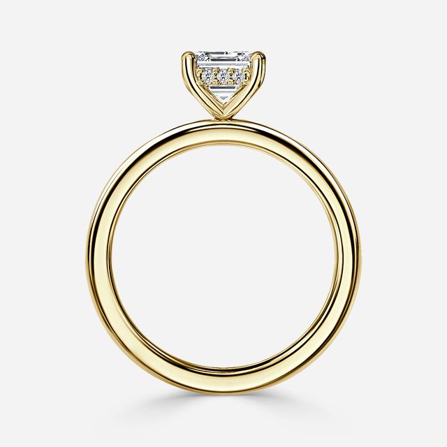 Kate Yellow Gold Channel Set Hidden Halo Engagement Ring