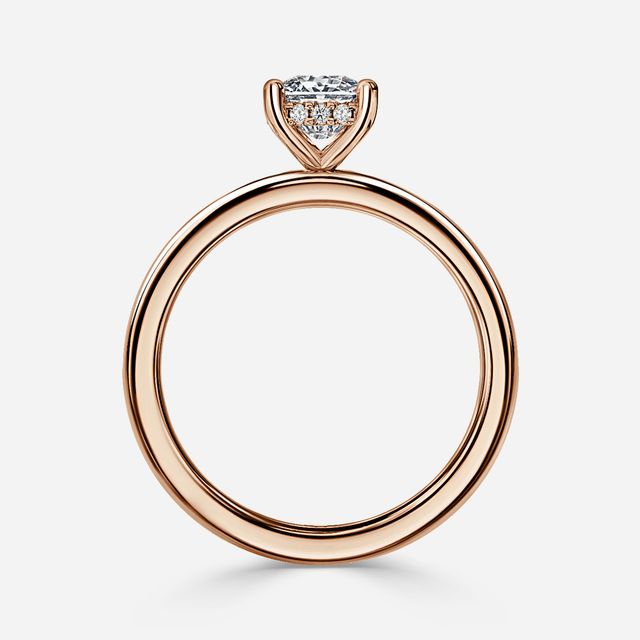 Kate Rose Gold Channel Set Hidden Halo Engagement Ring