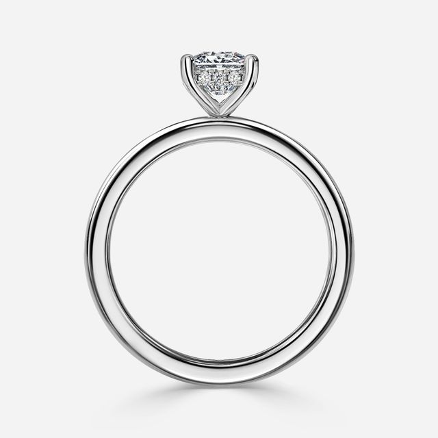 Kate Platinum Channel Set Hidden Halo Engagement Ring