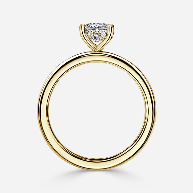 Kate Yellow Gold Hidden Halo Engagement Ring